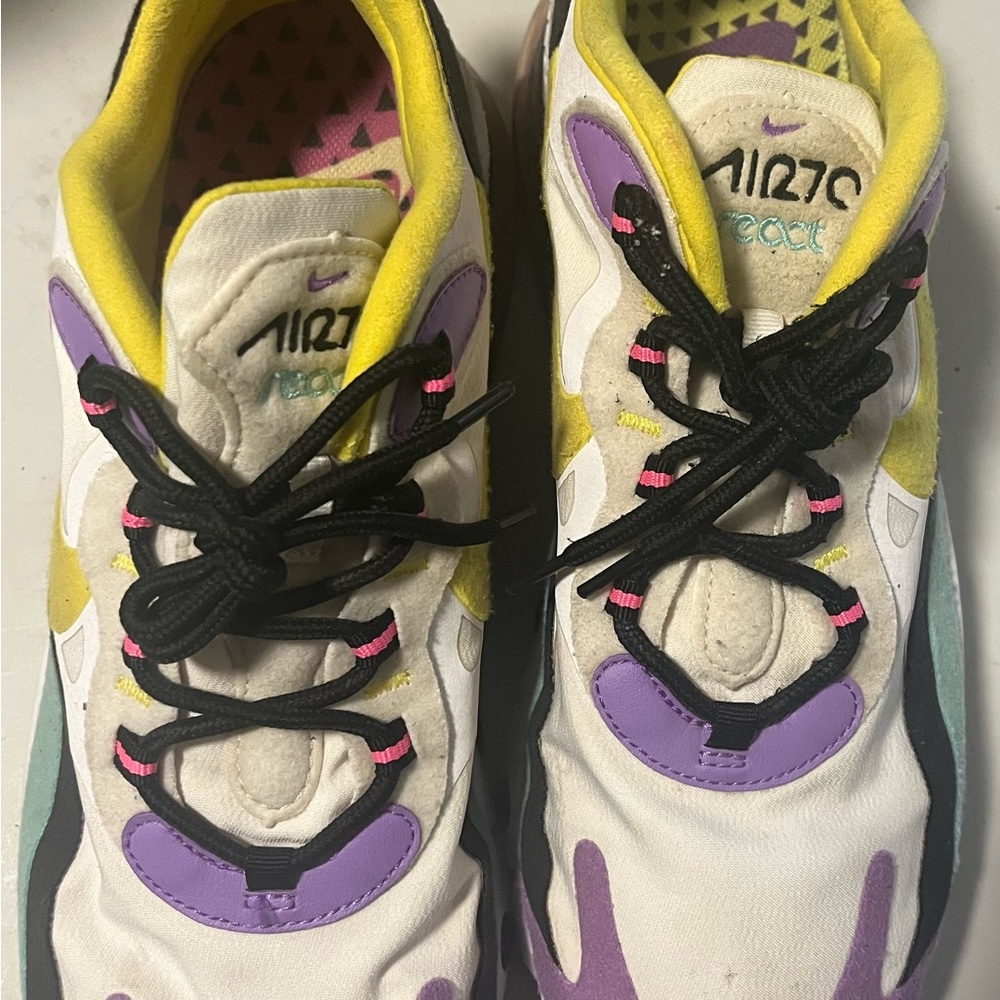 Air Max React Sneakers - Yellow, Purple, and White